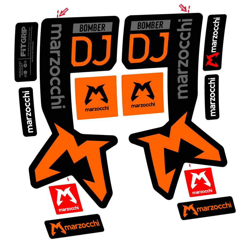 Aufkleber Marzocchi Bomber DJ, Gabel 29, Fahrradaufkleber Vinyl