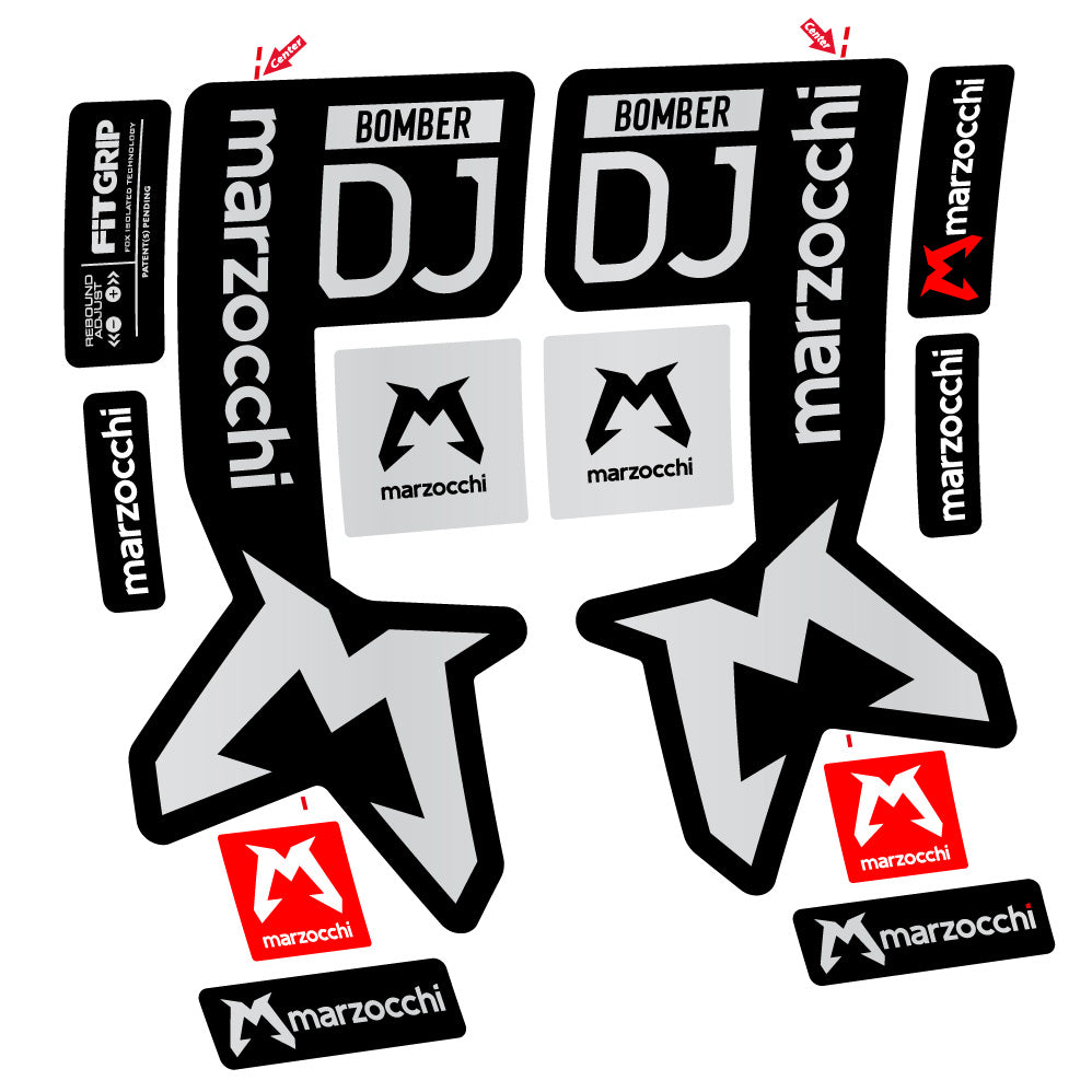Aufkleber Marzocchi Bomber DJ, Gabel 29, Fahrradaufkleber Vinyl