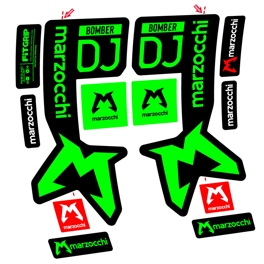 Aufkleber Marzocchi Bomber DJ, Gabel 29, Fahrradaufkleber Vinyl