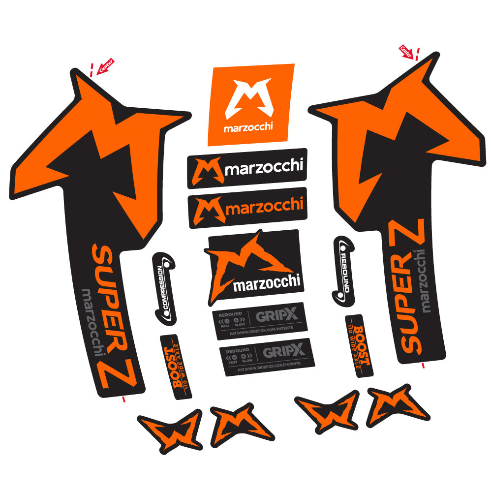 Aufkleber Marzocchi Super Z, Gabel 29, Fahrradaufkleber Vinyl