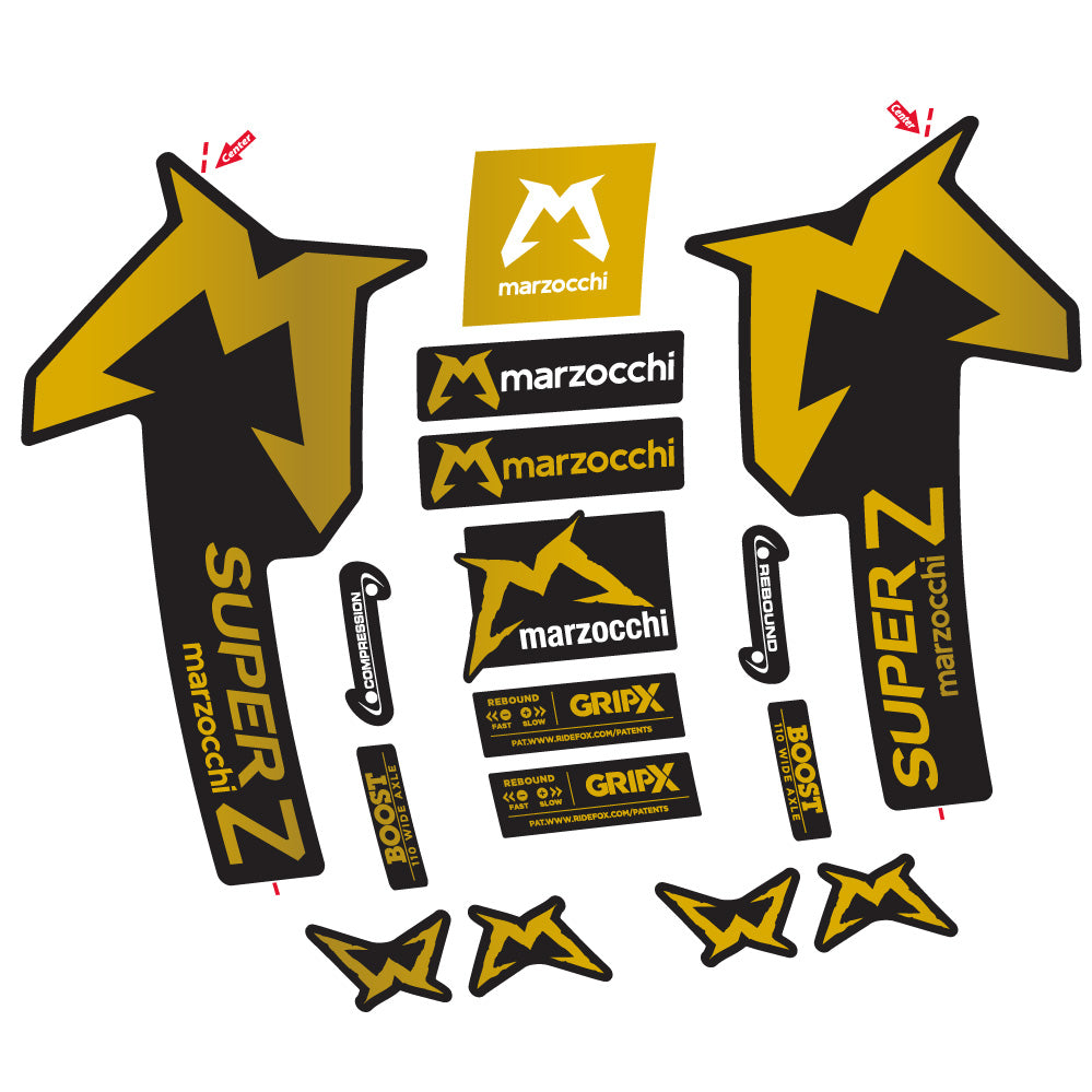 Aufkleber Marzocchi Super Z, Gabel 29, Fahrradaufkleber Vinyl