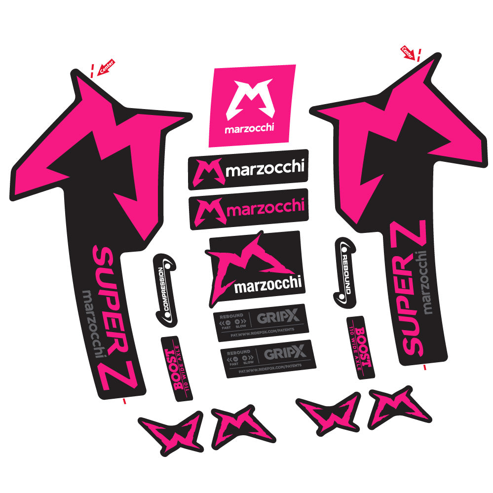 Aufkleber Marzocchi Super Z, Gabel 29, Fahrradaufkleber Vinyl