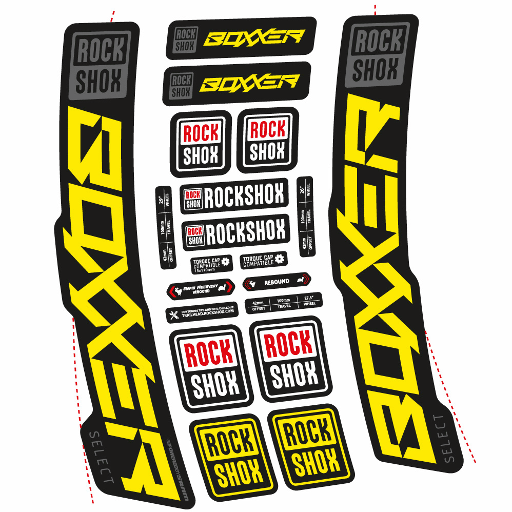 Decal Rock Shox Boxxer Select 2021, Fork 29, bike sticker vinyl