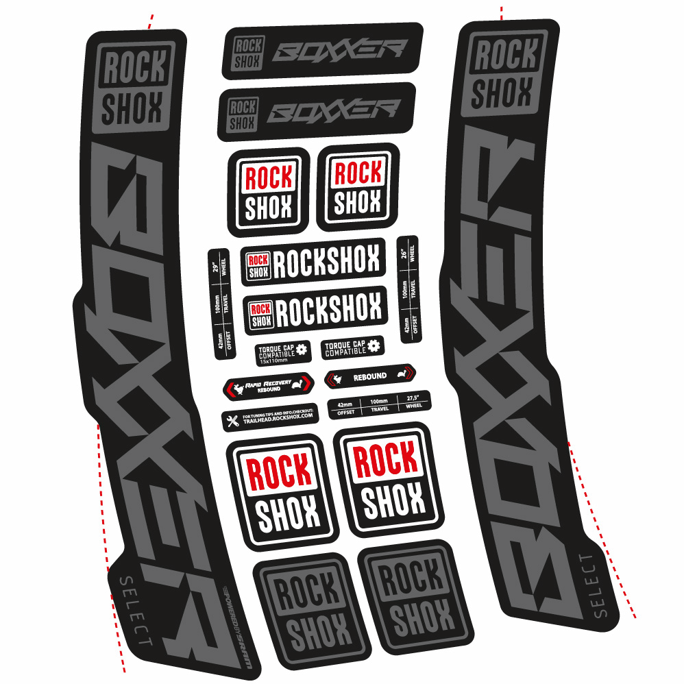 Decal Rock Shox Boxxer Select 2021, Fork 29, bike sticker vinyl