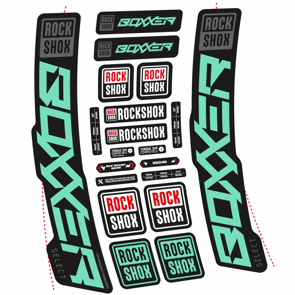 Decal Rock Shox Boxxer Select 2021, Fork 29, bike sticker vinyl