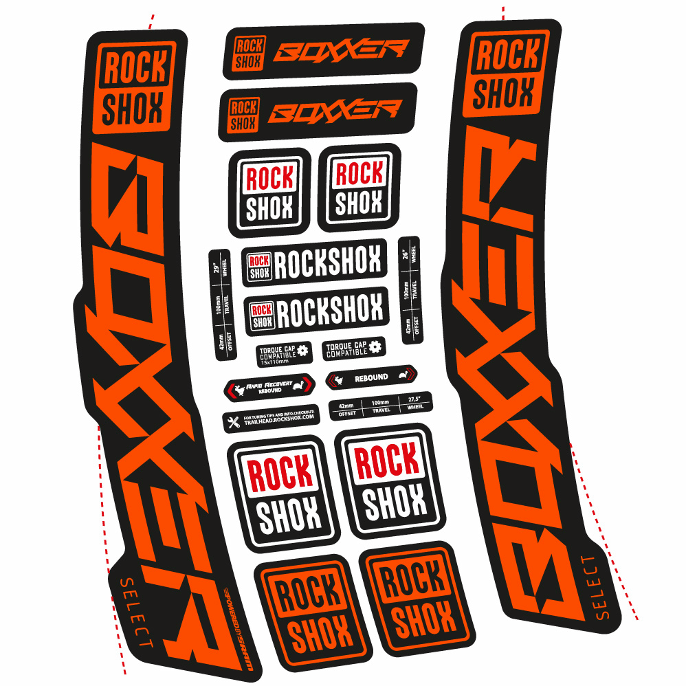 Decal Rock Shox Boxxer Select 2021, Fork 29, bike sticker vinyl