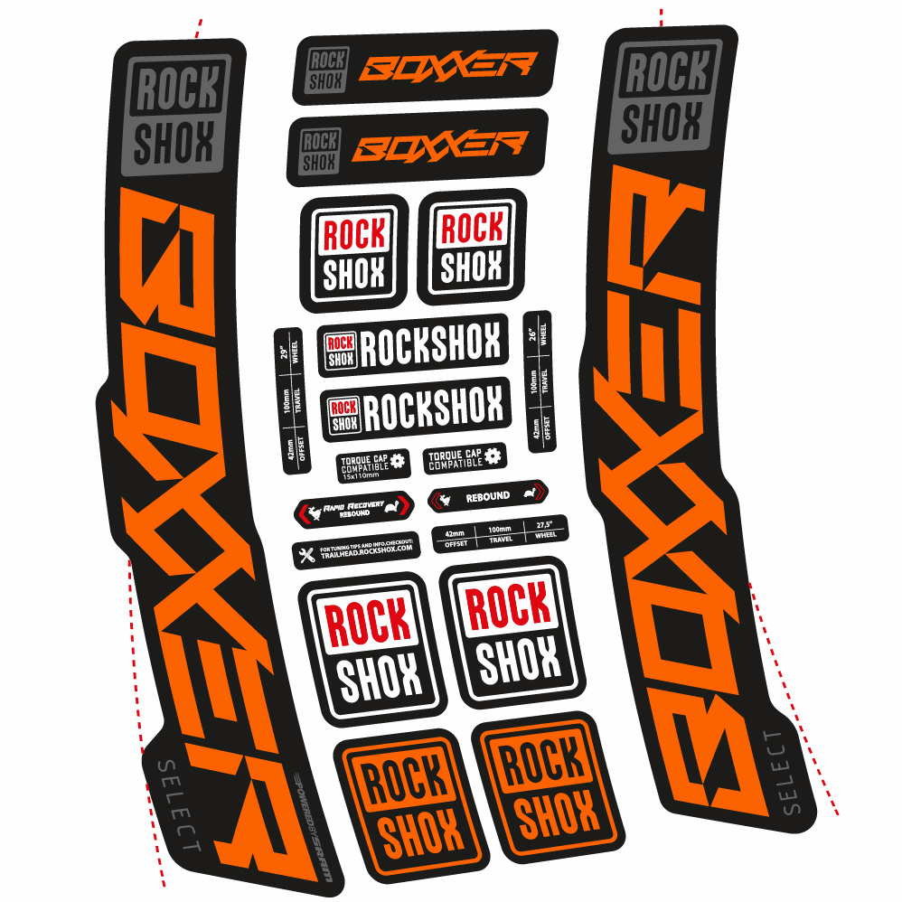 Decal Rock Shox Boxxer Select 2021, Fork 29, bike sticker vinyl