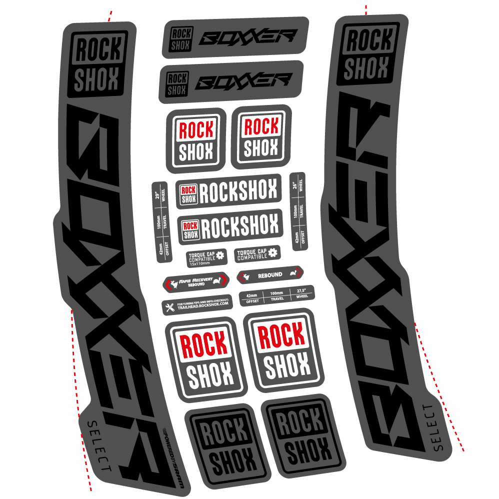 Decal Rock Shox Boxxer Select 2021, Fork 29, bike sticker vinyl