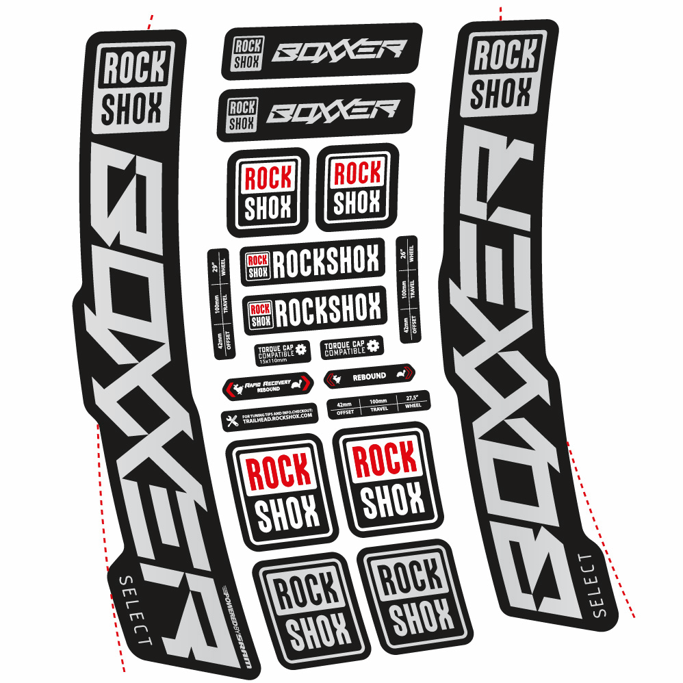 Decal Rock Shox Boxxer Select 2021, Fork 29, bike sticker vinyl