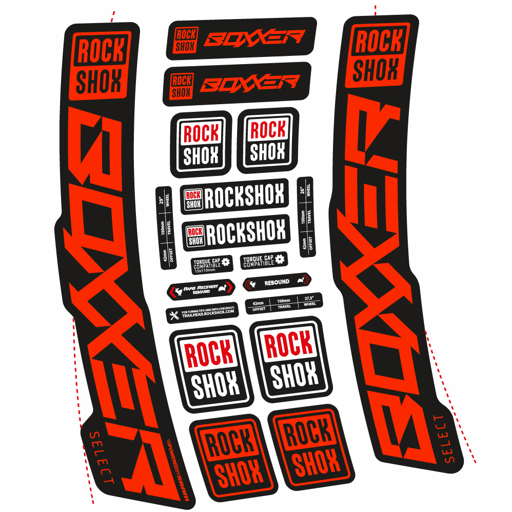 Decal Rock Shox Boxxer Select 2021, Fork 29, bike sticker vinyl