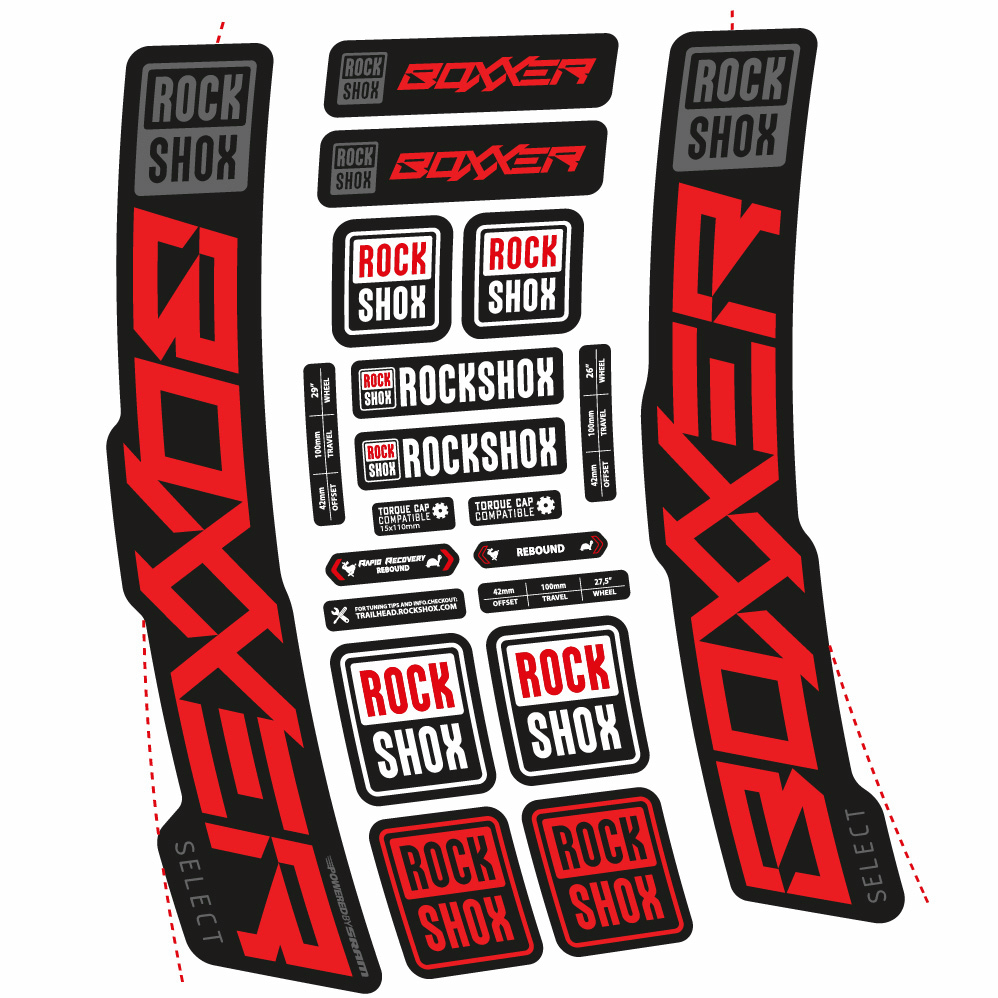Decal Rock Shox Boxxer Select 2021, Fork 29, bike sticker vinyl