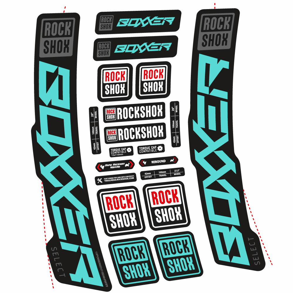 Decal Rock Shox Boxxer Select 2021, Fork 29, bike sticker vinyl