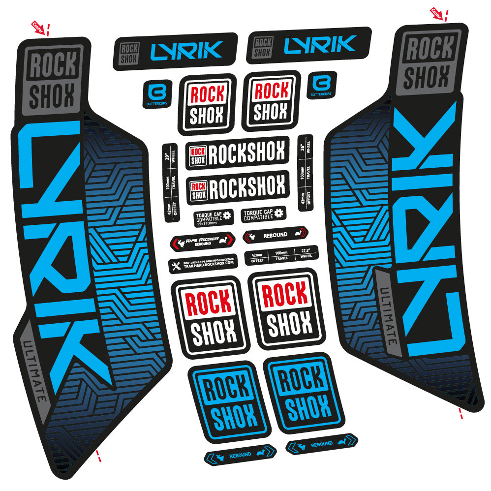Decal RockShox Lyrik Ultimate Flight Attendant, Fork 29, bike sticker vinyl