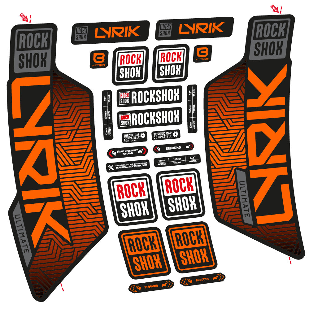 Decal RockShox Lyrik Ultimate Flight Attendant, Fork 29, bike sticker vinyl