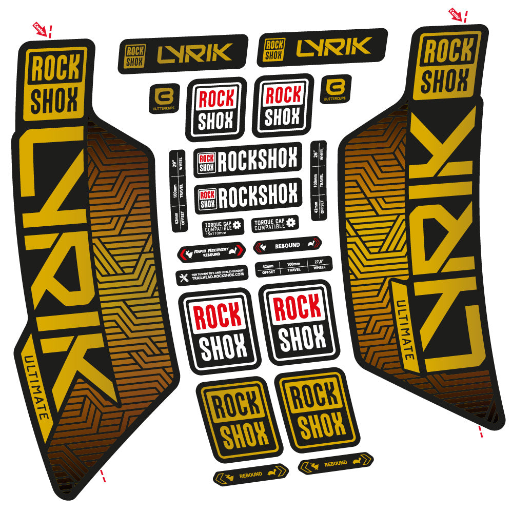 Decal RockShox Lyrik Ultimate Flight Attendant, Fork 29, bike sticker vinyl