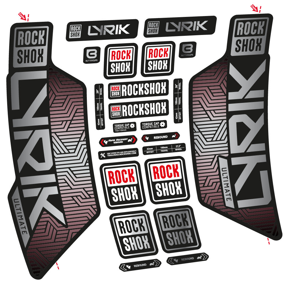 Decal RockShox Lyrik Ultimate Flight Attendant, Fork 29, bike sticker vinyl