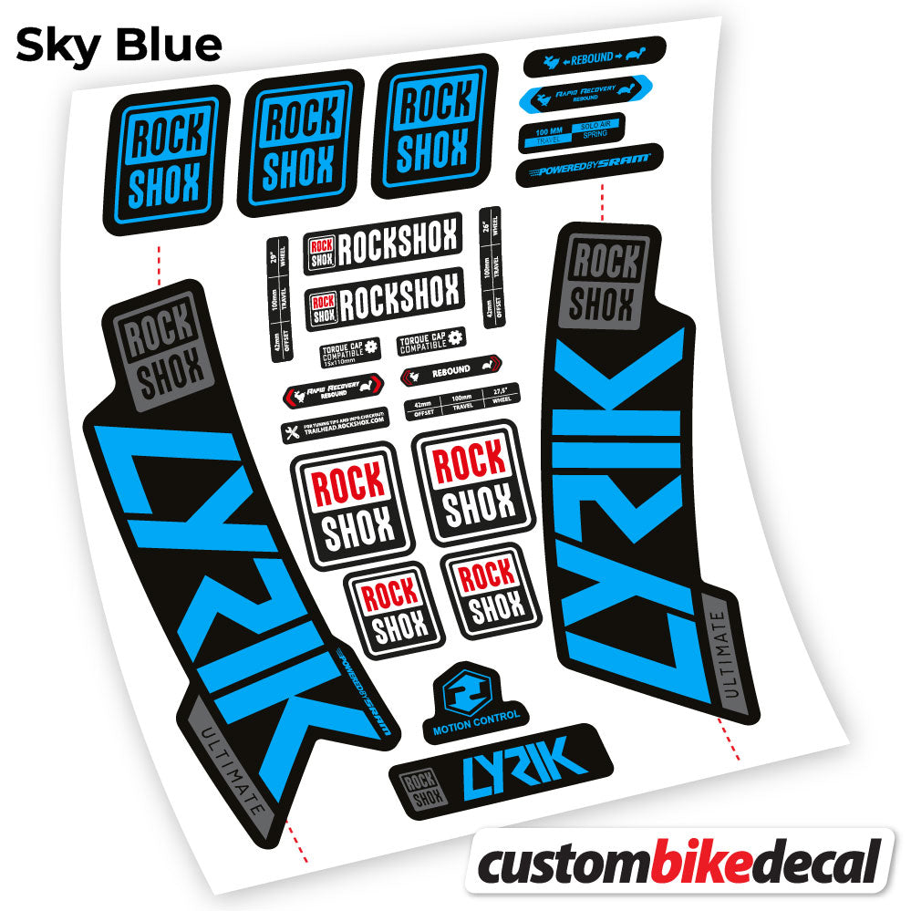 Aufkleber Rock Shox Lyrik Ultimate 2020, Gabel, Fahrradaufkleber Vinyl