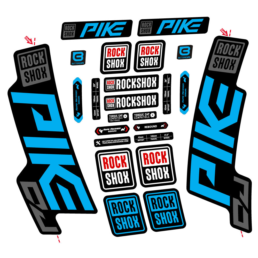 Aufkleber Rock Shox Pike DJ, Gabel 29, Fahrradaufkleber Vinyl