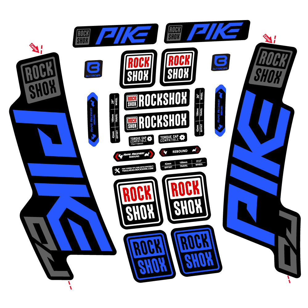 Aufkleber Rock Shox Pike DJ, Gabel 29, Fahrradaufkleber Vinyl