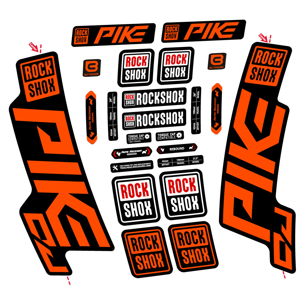 Aufkleber Rock Shox Pike DJ, Gabel 29, Fahrradaufkleber Vinyl