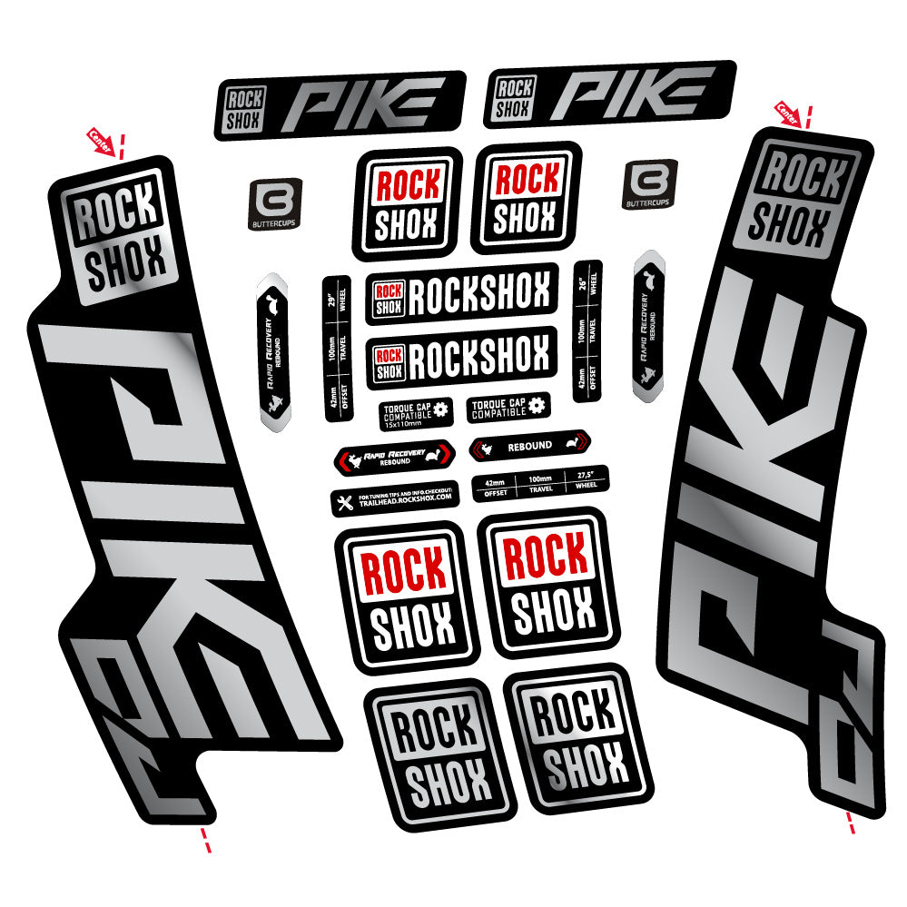 Aufkleber Rock Shox Pike DJ, Gabel 29, Fahrradaufkleber Vinyl