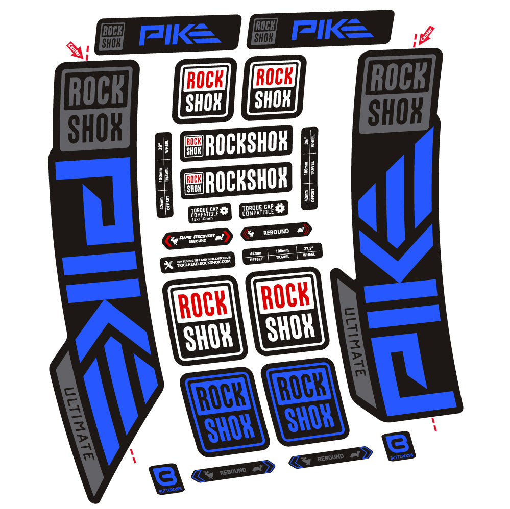 Aufkleber Rock Shox Pike Ultimate, Gabel 29, Fahrradaufkleber Vinyl