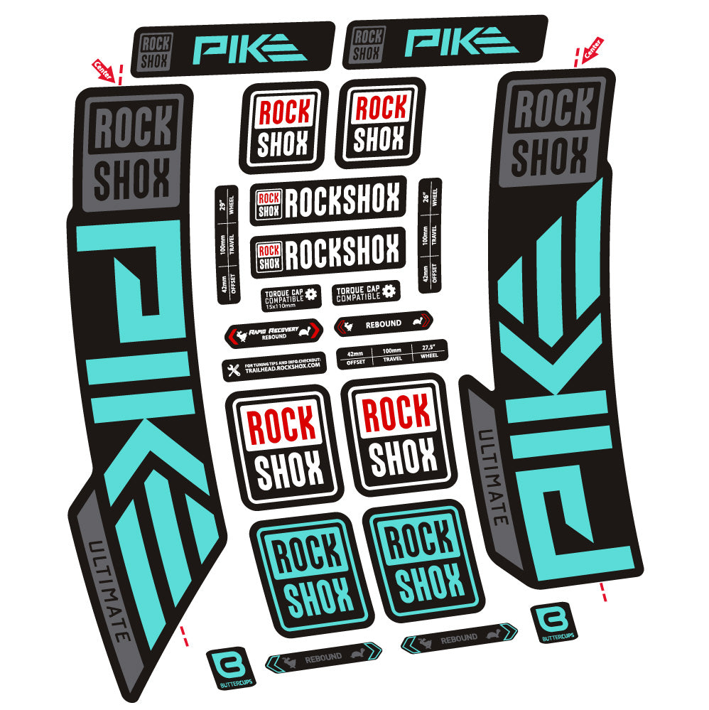 Aufkleber Rock Shox Pike Ultimate, Gabel 29, Fahrradaufkleber Vinyl