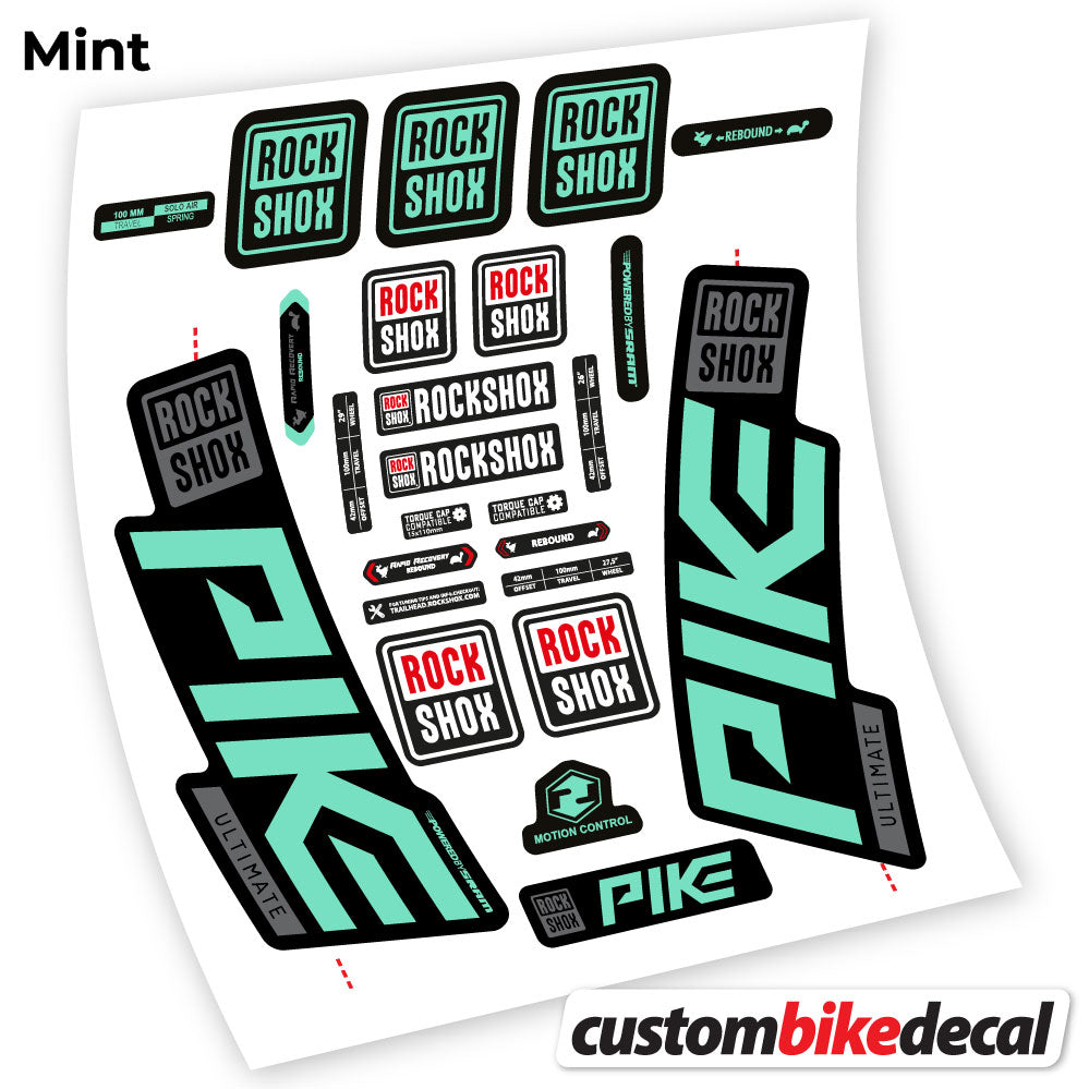 Aufkleber Rock Shox Pike Ultimate 2020, Gabel, Fahrradaufkleber Vinyl