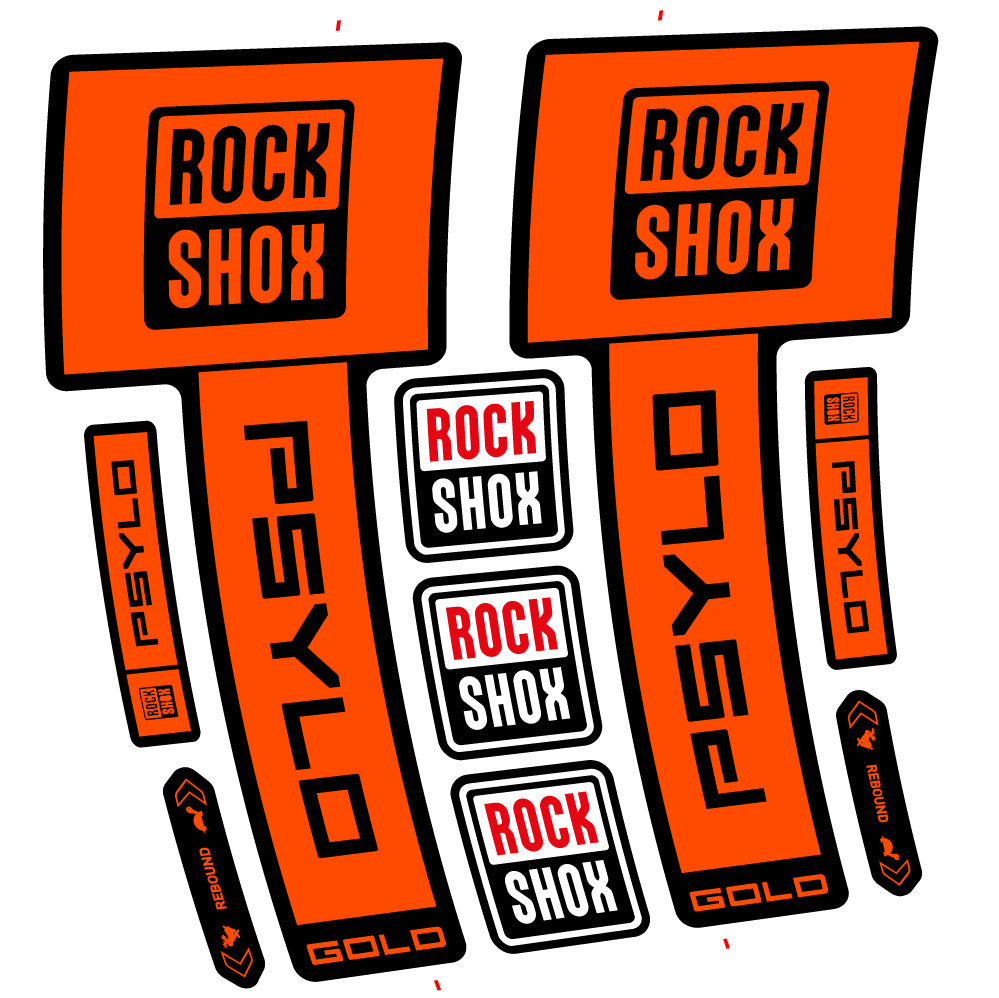 Aufkleber RockShox Psylo Gold 2025, Gabel 29, Fahrradaufkleber Vinyl