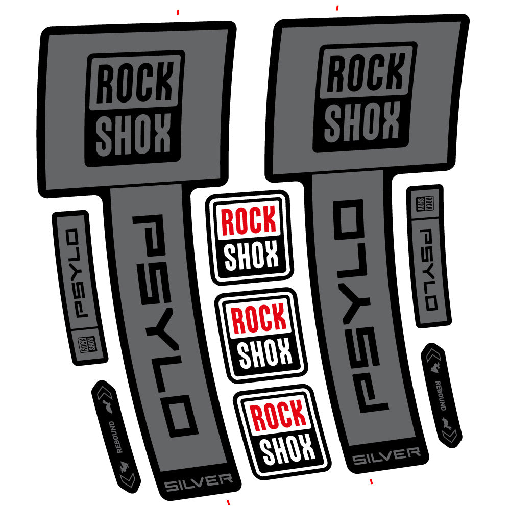 Decal RockShox Psylo Silver 2025, Fork 29, bike sticker vinyl