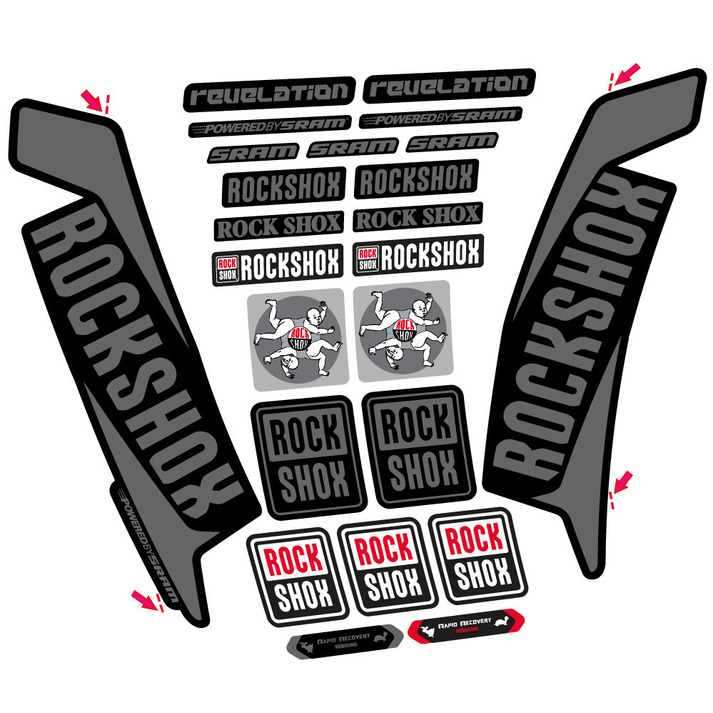 Decal Rock Shox Revelation 2016, Fork 29, bike sticker vinyl