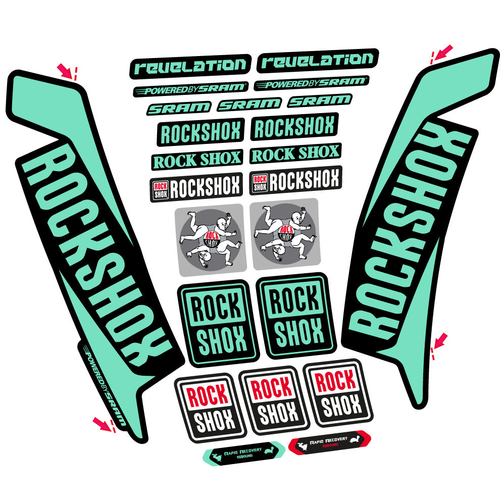 Decal Rock Shox Revelation 2016, Fork 29, bike sticker vinyl