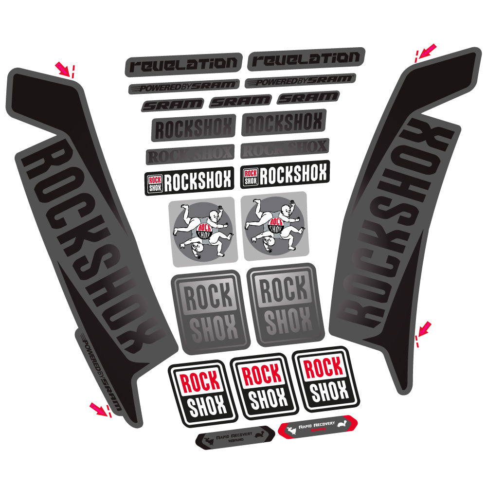Decal Rock Shox Revelation 2016, Fork 29, bike sticker vinyl