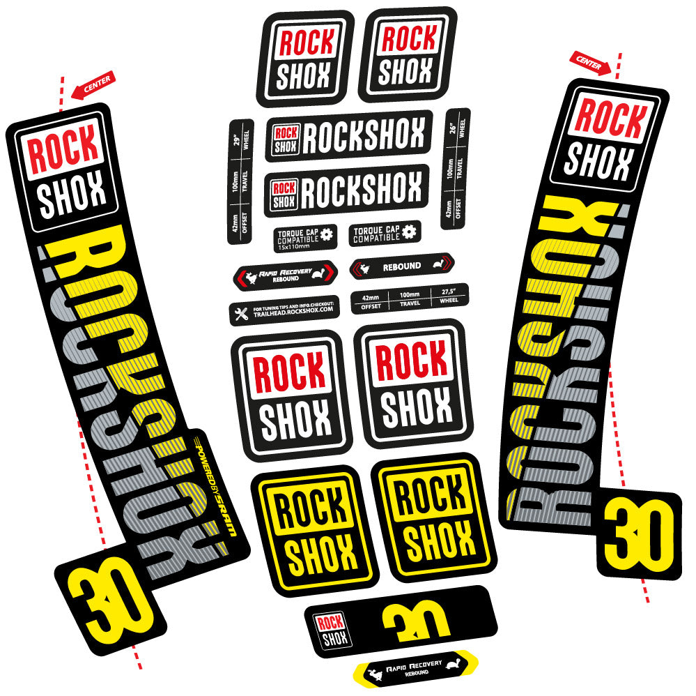 Aufkleber Rock Shox TK30 2018, Gabel 29, Fahrradaufkleber Vinyl