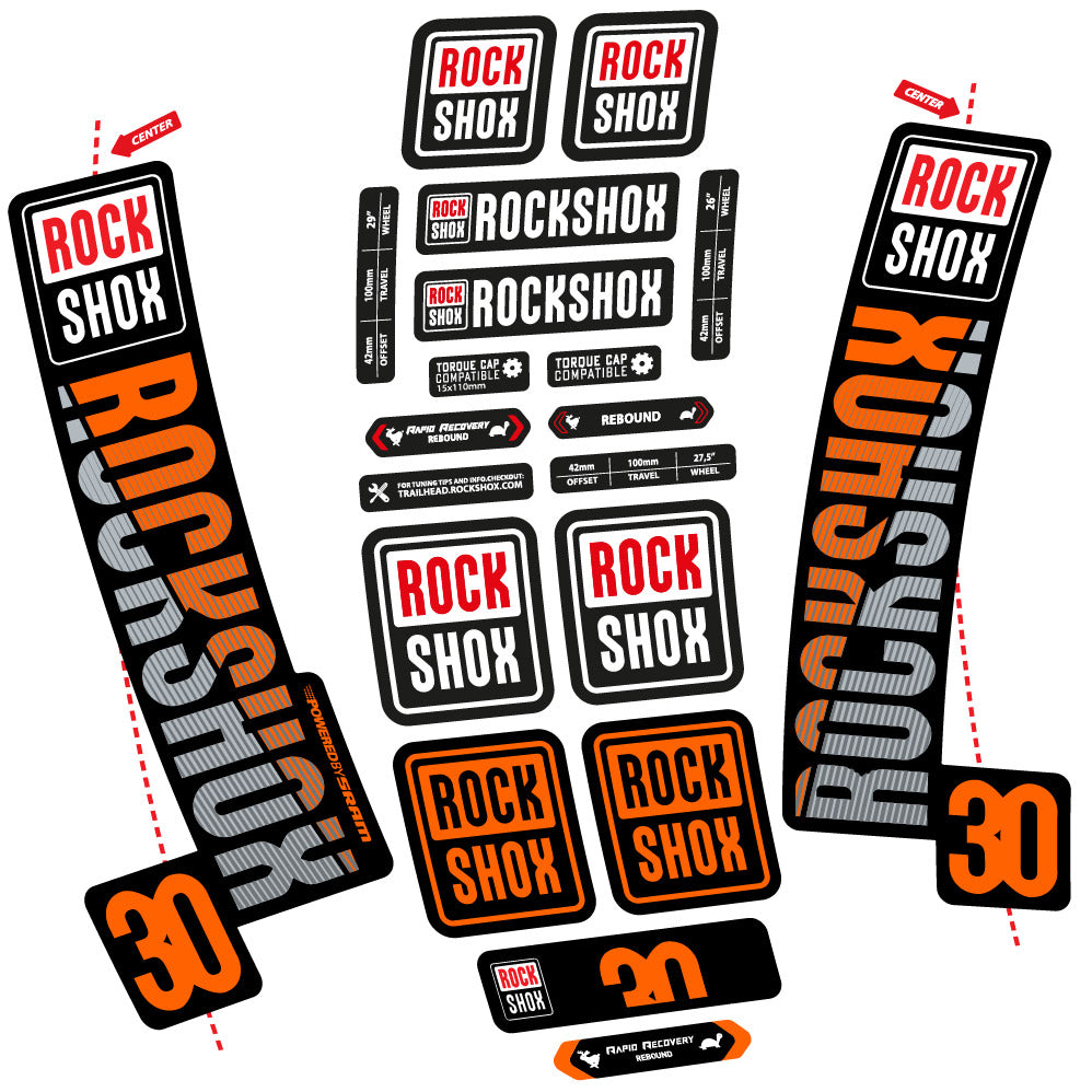 Decal Rock Shox TK30 2018, Fork 29, bike sticker vinyl