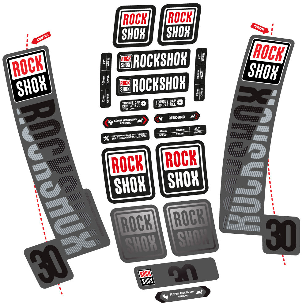 Decal Rock Shox TK30 2018, Fork 29, bike sticker vinyl