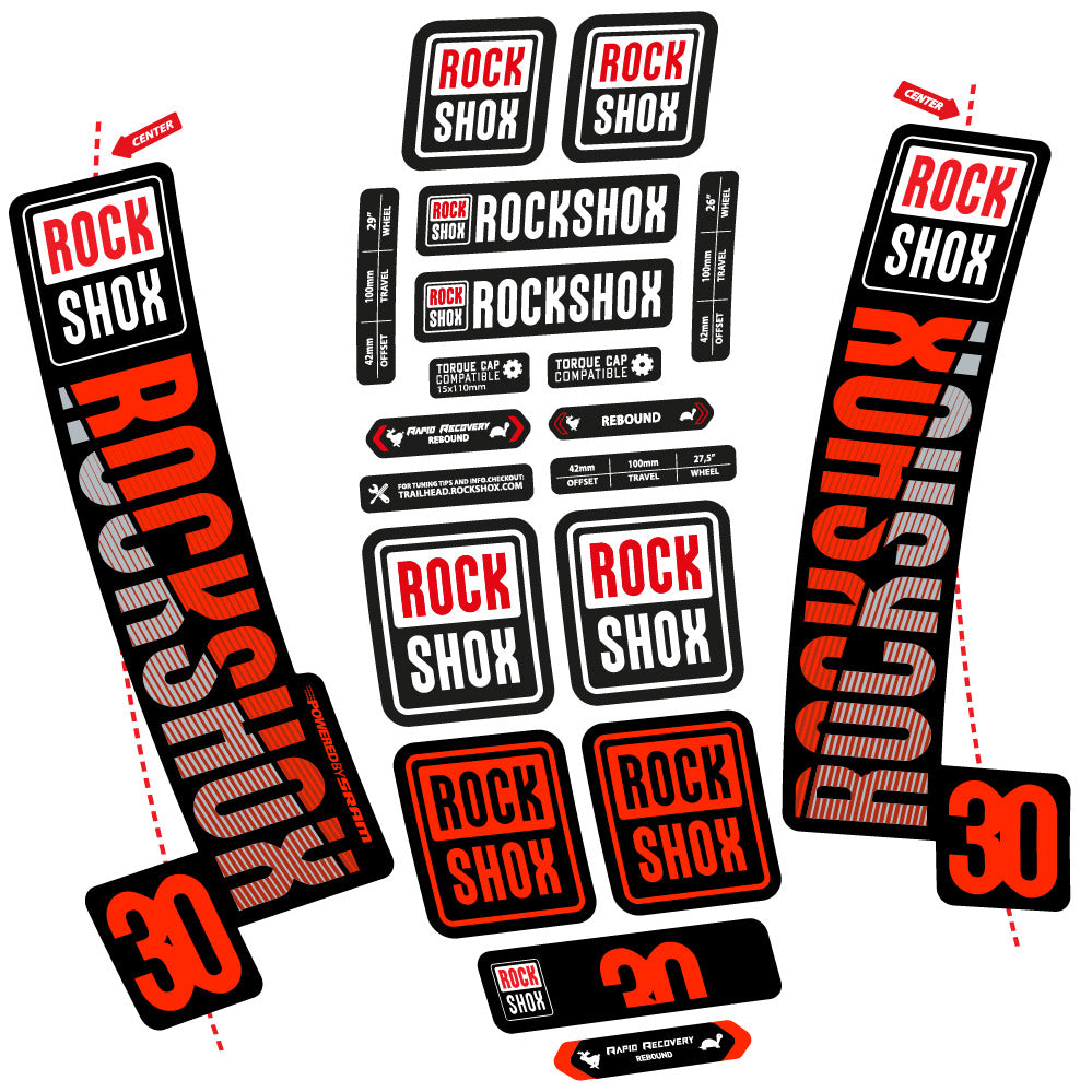 Decal Rock Shox TK30 2018, Fork 29, bike sticker vinyl