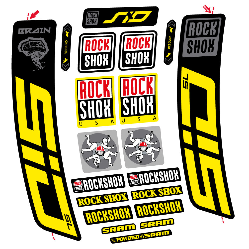 Aufkleber Rock Shox Sid Brain SL 2021-2024, Gabel 29, Fahrradaufkleber Vinyl