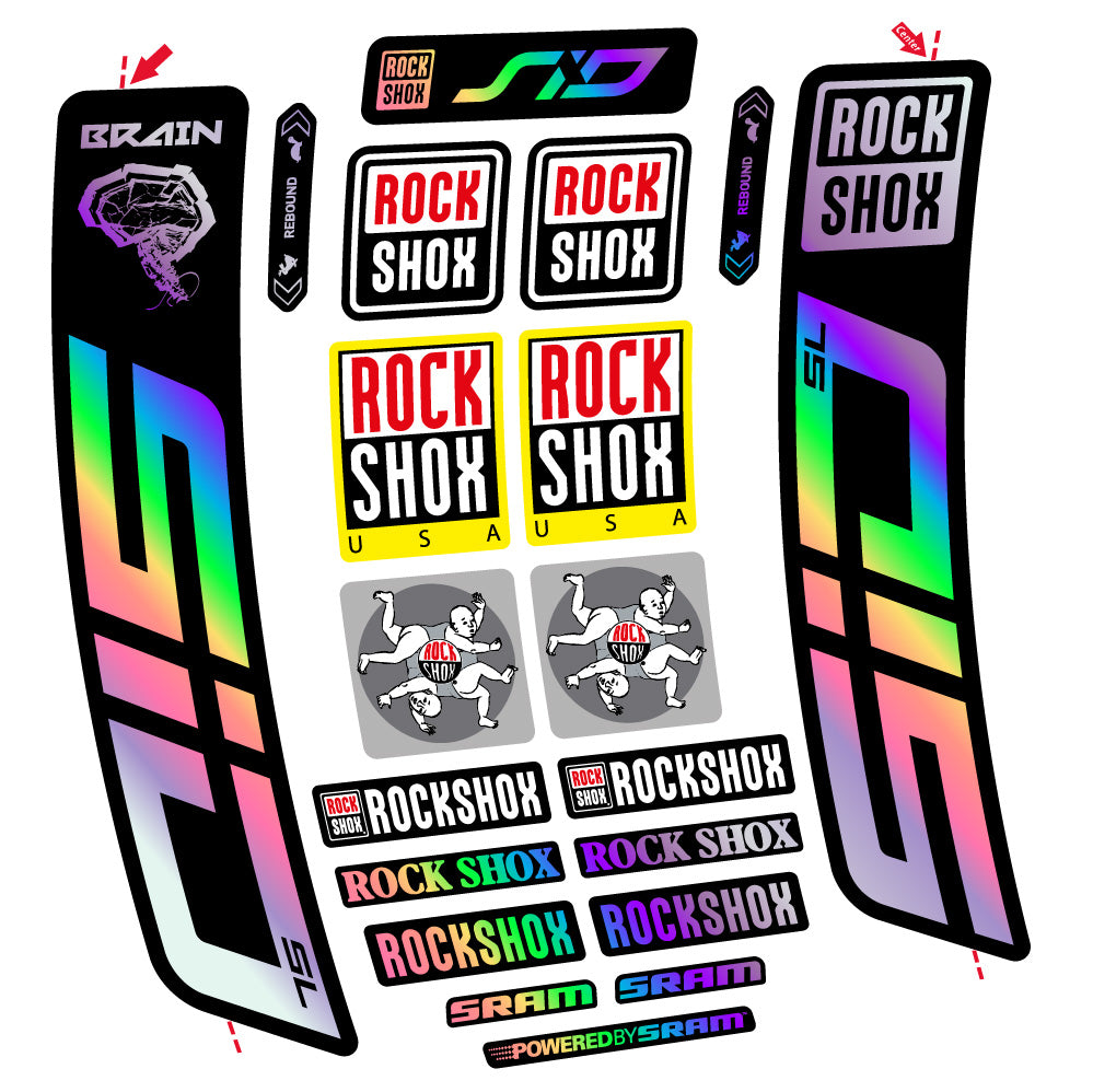 Aufkleber Rock Shox Sid Brain SL 2021-2024, Gabel 29, Fahrradaufkleber Vinyl