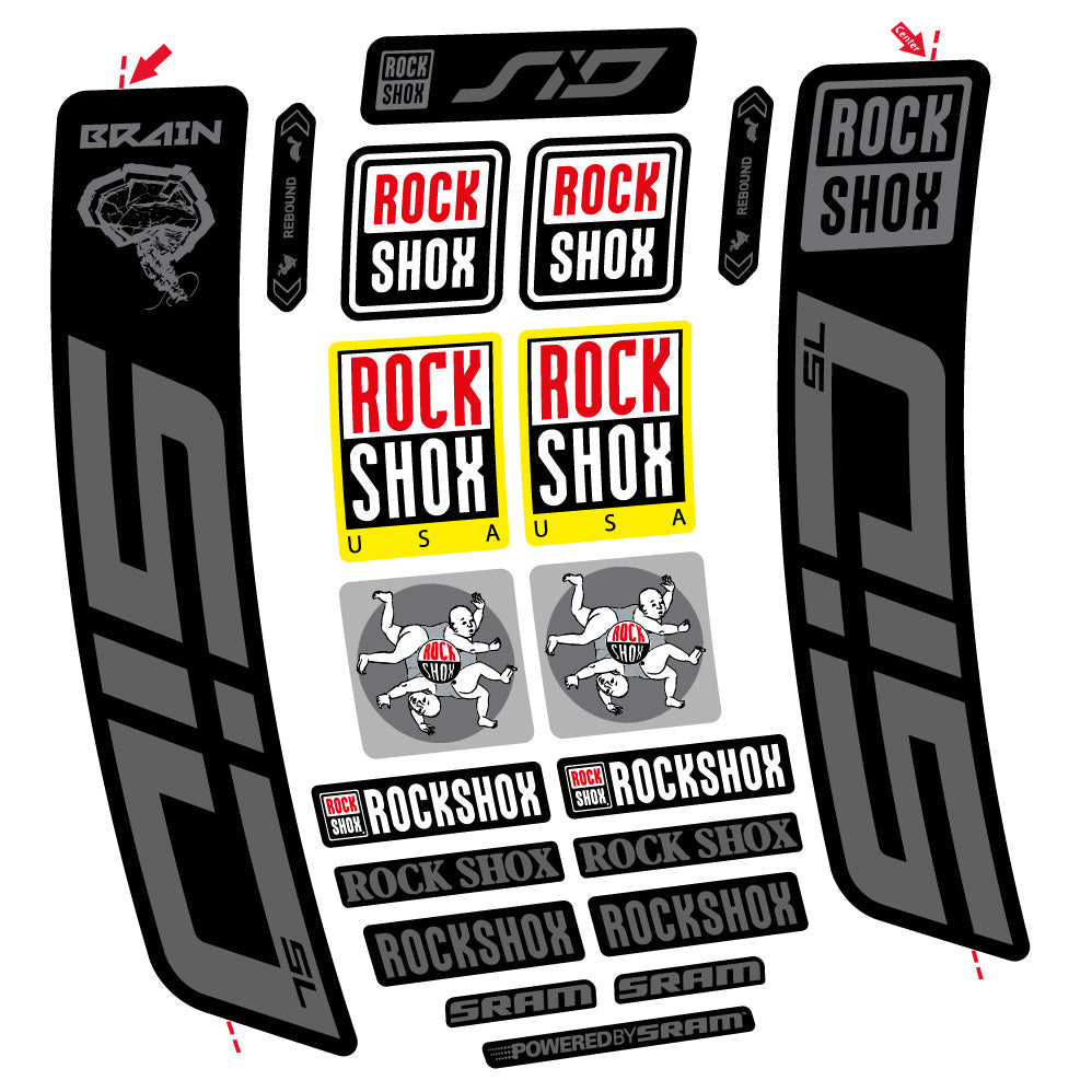 Aufkleber Rock Shox Sid Brain SL 2021-2024, Gabel 29, Fahrradaufkleber Vinyl