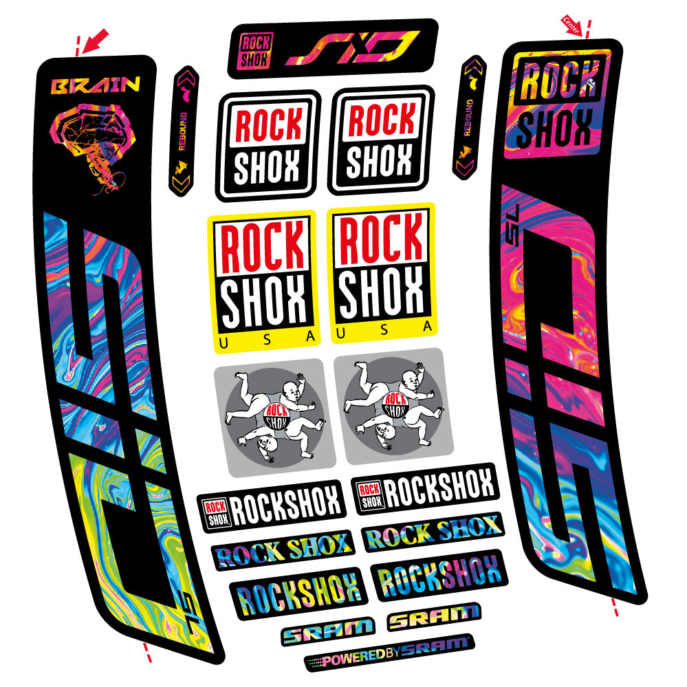 Aufkleber Rock Shox Sid Brain SL 2021-2024, Gabel 29, Fahrradaufkleber Vinyl