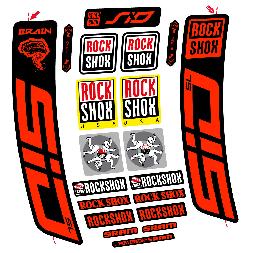 Aufkleber Rock Shox Sid Brain SL 2021-2024, Gabel 29, Fahrradaufkleber Vinyl