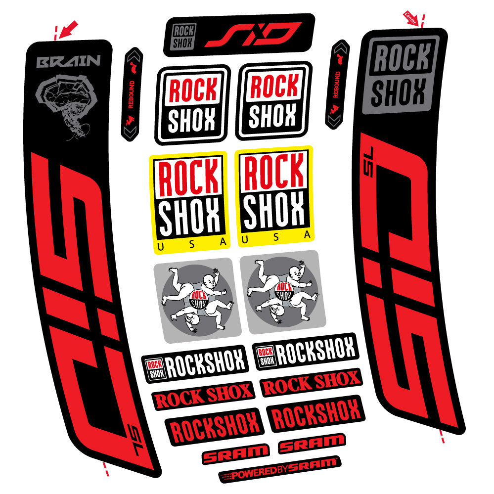 Aufkleber Rock Shox Sid Brain SL 2021-2024, Gabel 29, Fahrradaufkleber Vinyl