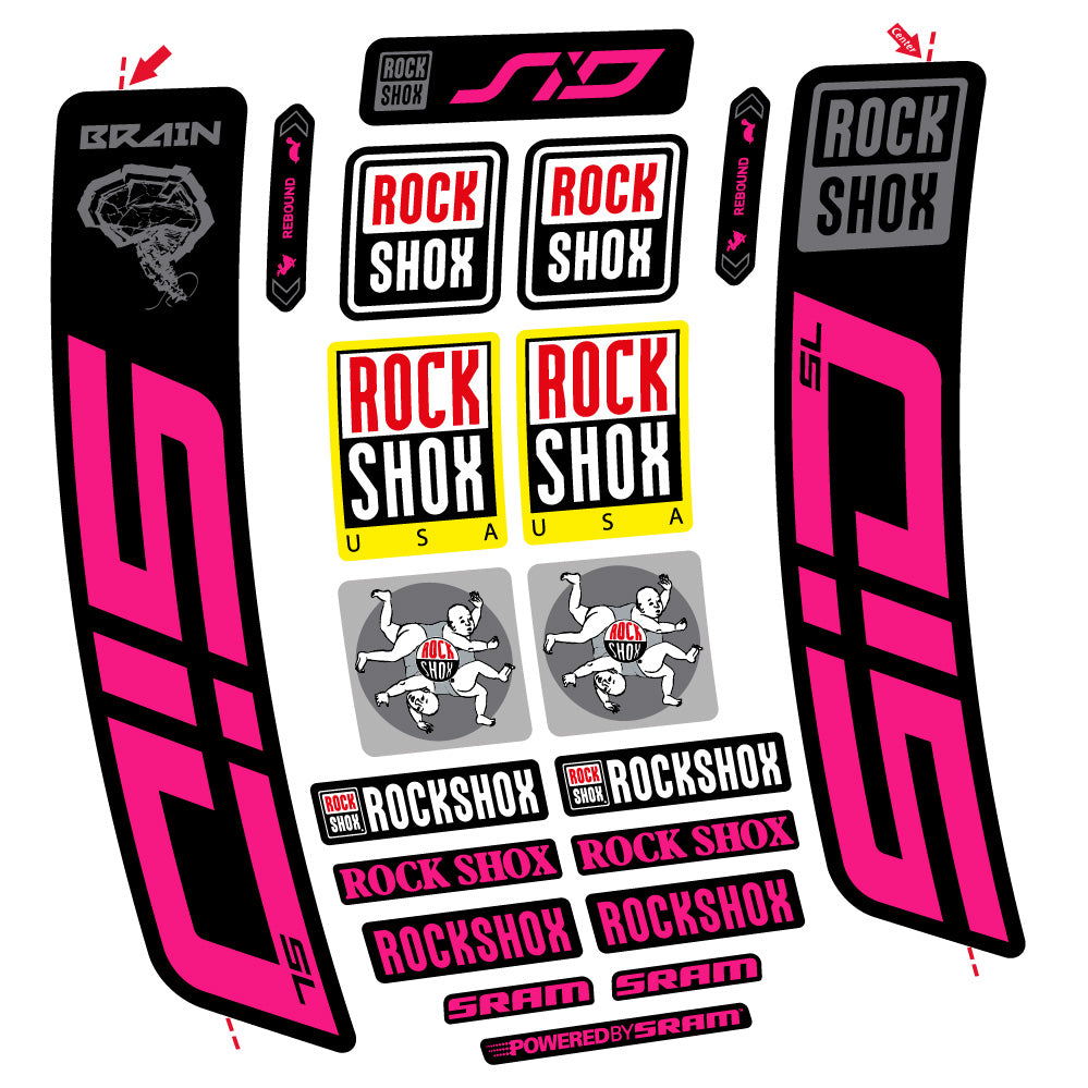 Aufkleber Rock Shox Sid Brain SL 2021-2024, Gabel 29, Fahrradaufkleber Vinyl