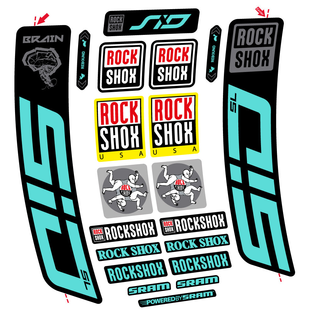 Aufkleber Rock Shox Sid Brain SL 2021-2024, Gabel 29, Fahrradaufkleber Vinyl