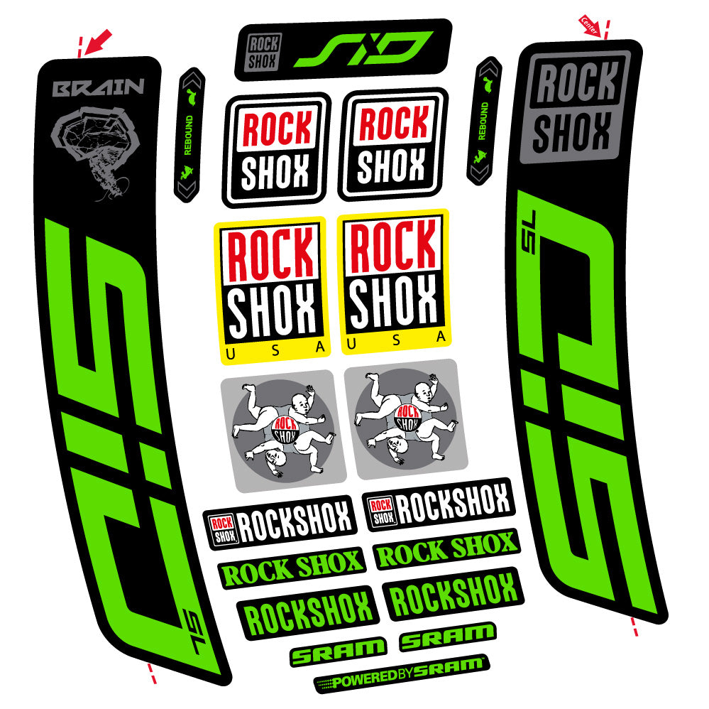 Aufkleber Rock Shox Sid Brain SL 2021-2024, Gabel 29, Fahrradaufkleber Vinyl