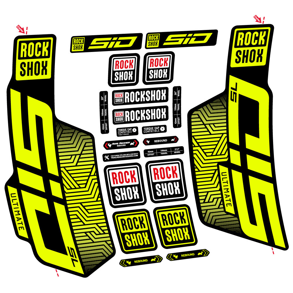 Aufkleber Rock Shox Sid SL Ultimate Flight Attendant, Gabel 29, Fahrradaufkleber Vinyl