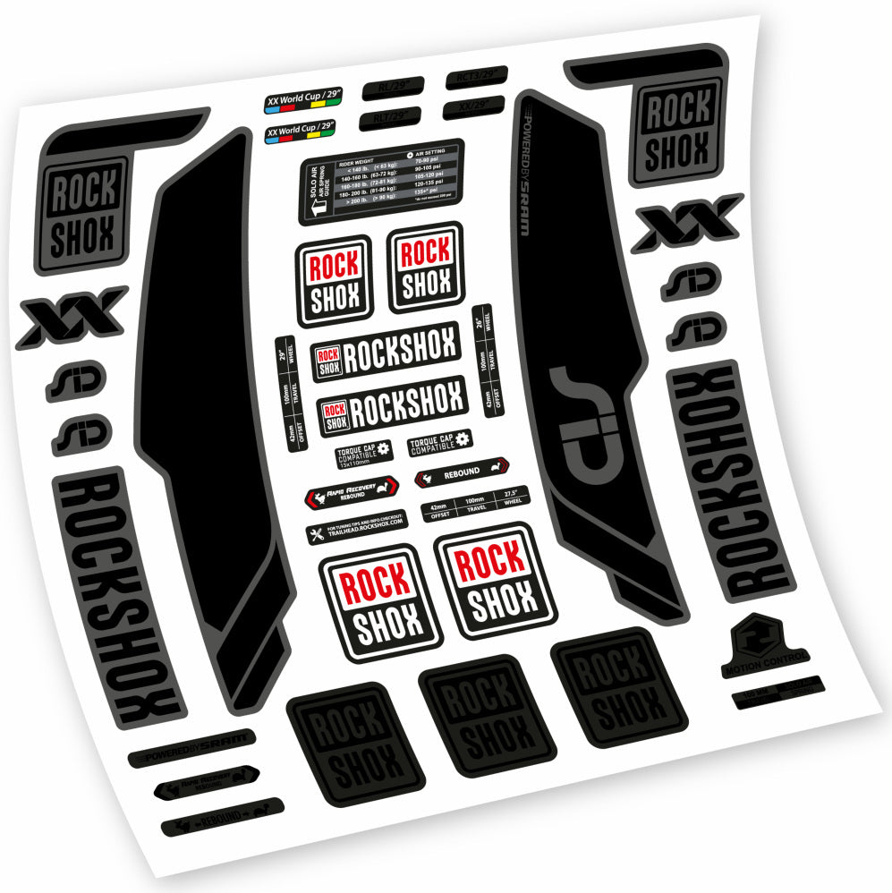 Decal Rock Shox Sid WC World Cup 2013, Black Fork 29, bike sticker vinyl