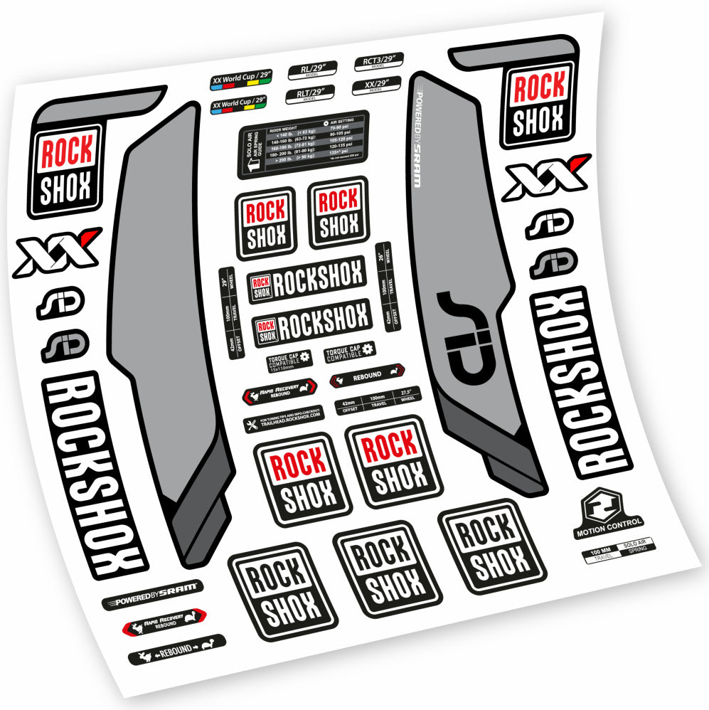 Decal Rock Shox Sid WC World Cup 2013, Black Fork 29, bike sticker vinyl