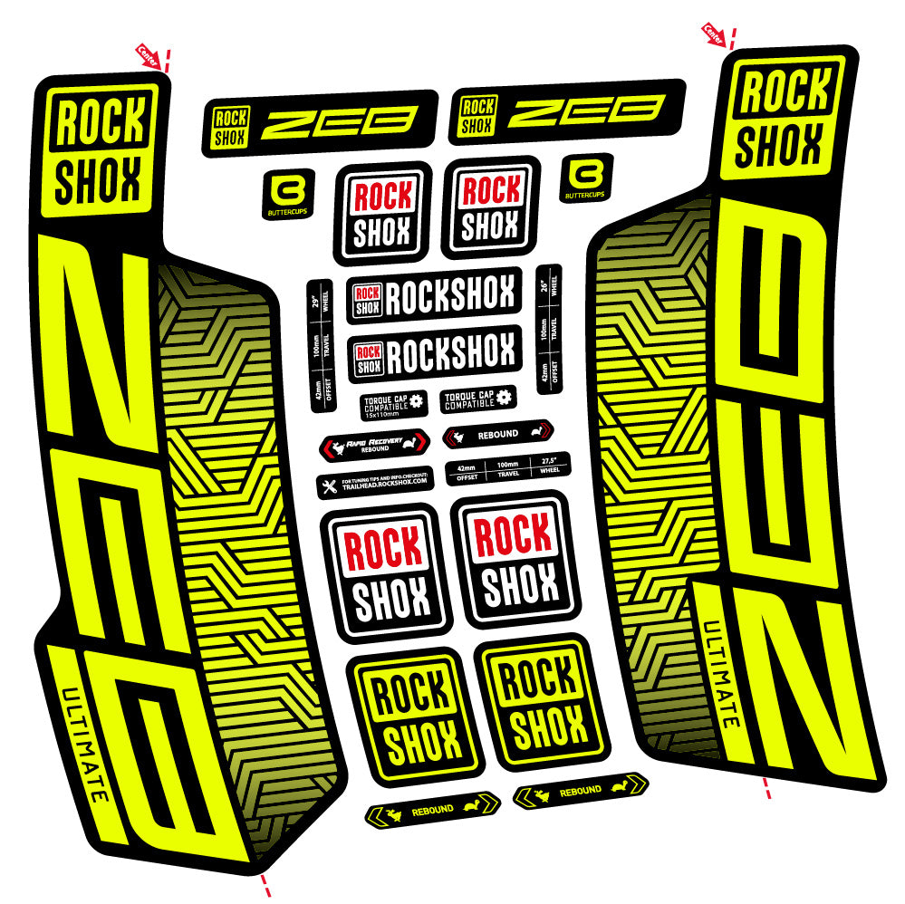 Aufkleber Rock Shox Zeb Ultimate Flight Attendant, Gabel 29, Fahrradaufkleber Vinyl